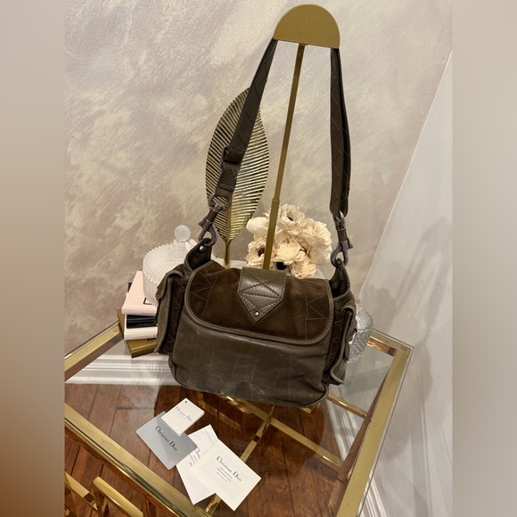 Christian Dior Green Calfskin Suede Rebelle Hobo Bag - Picture 10 of 16